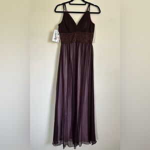 Oleg Cassini Brown Pink Formal Dress